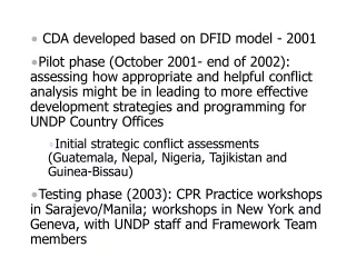 CDA developed based on DFID model - 2001