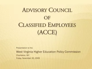 Advisory Council  of  Classified Employees (ACCE )