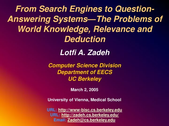 from search engines to question answering systems