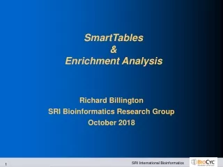 SmartTables &amp; Enrichment Analysis