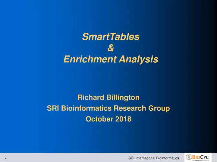 smarttables enrichment analysis
