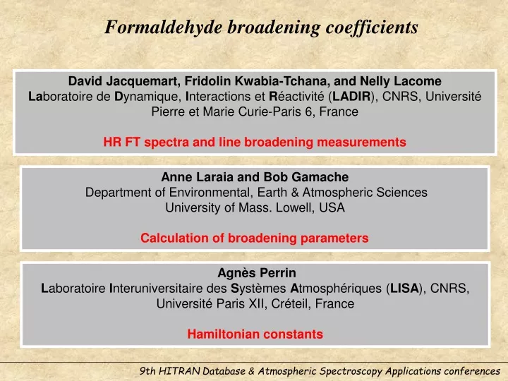 formaldehyde broadening coefficients