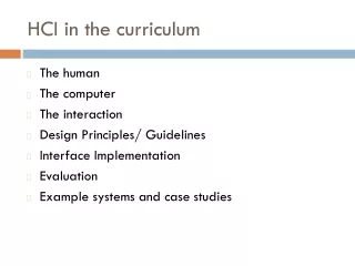 HCI in the curriculum