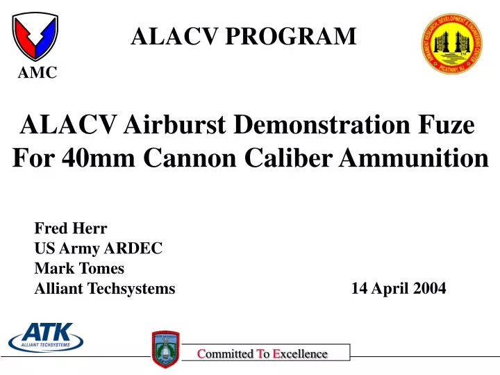 alacv airburst demonstration fuze for 40mm cannon