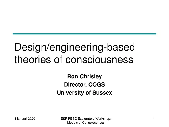design engineering based theories of consciousness