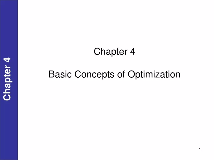 chapter 4 basic concepts of optimization