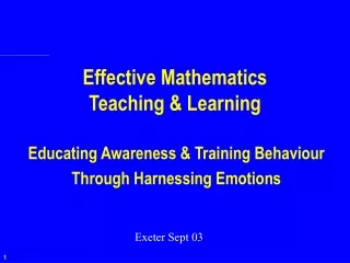 Effective Mathematics  Teaching &amp; Learning