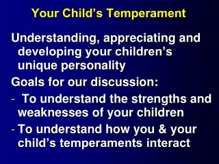 Your Child’s Temperament