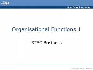 Organisational Functions 1