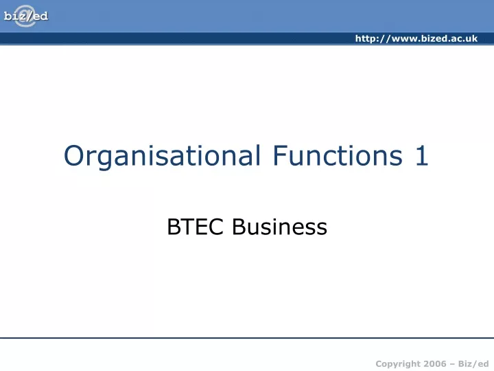 organisational functions 1