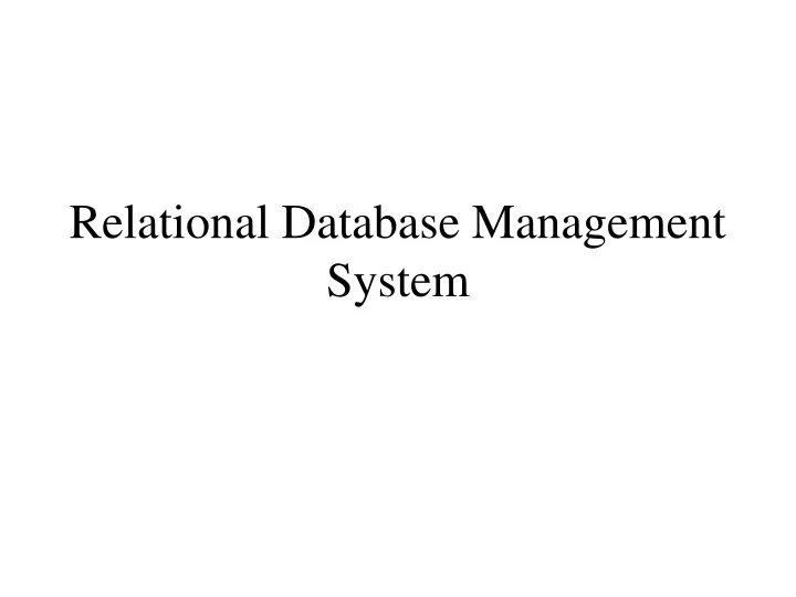 relational database management system
