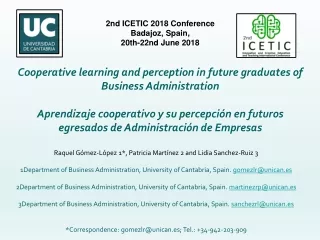 Cooperative learning and perception in future graduates of Business Administration
