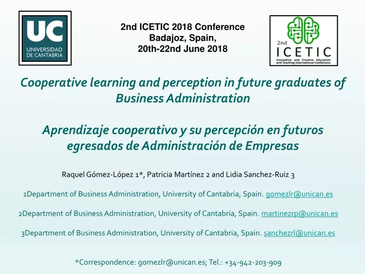 2nd icetic 2018 conference badajoz spain 20th