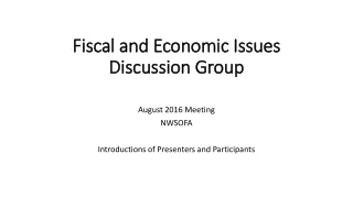Fiscal and Economic Issues Discussion Group