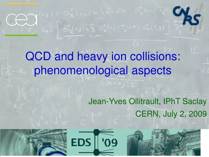 qcd and heavy ion collisions phenomenological aspects