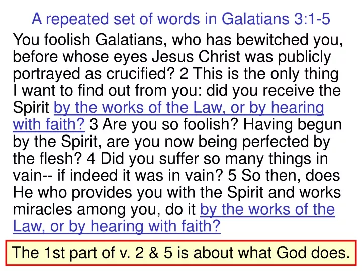 a repeated set of words in galatians