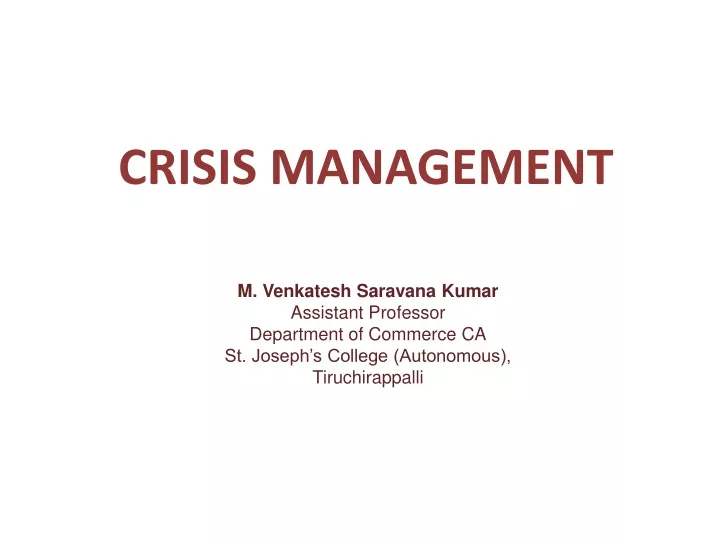 crisis management