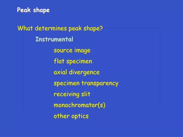 peak shape what determines peak shape