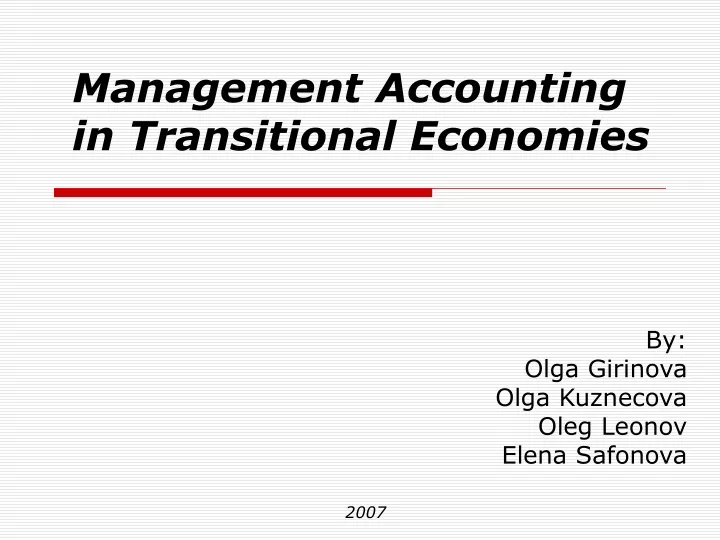 management accounting in transitional economies