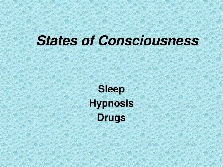 states of consciousness