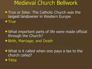 Medieval Church  Bellwork