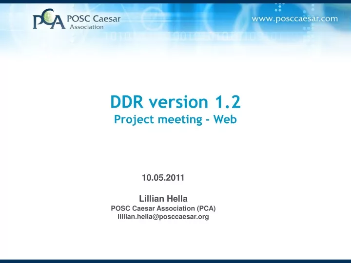 ddr version 1 2 project meeting web