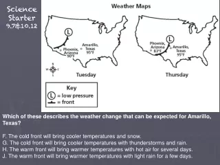 Which of these describes the weather change that can be expected for Amarillo, Texas?