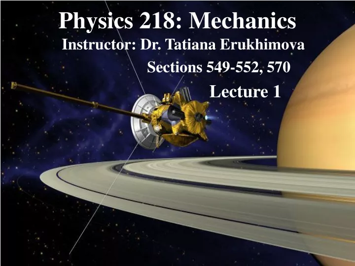 physics 218 mechanics