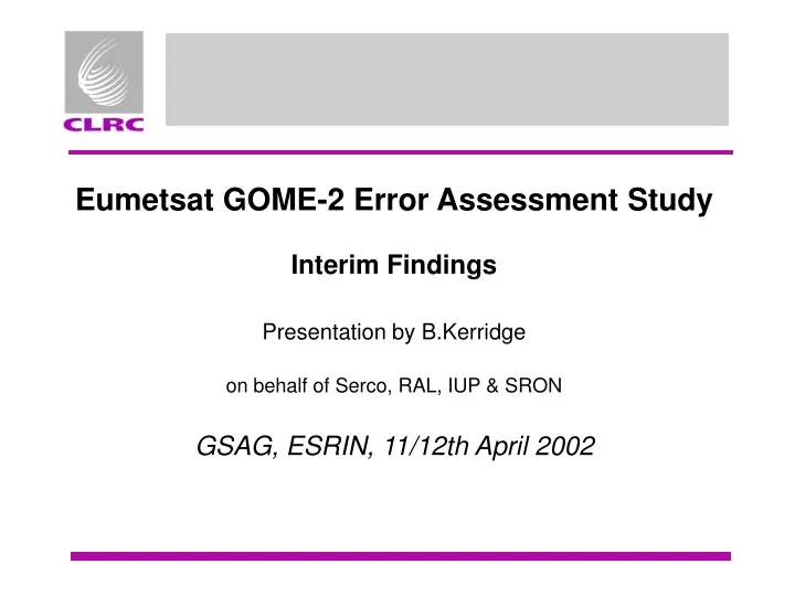 eumetsat gome 2 error assessment study interim
