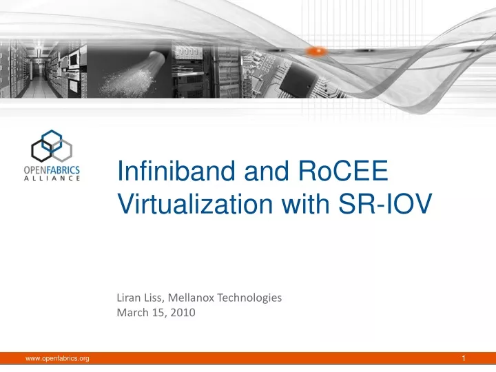 infiniband and rocee virtualization with sr iov