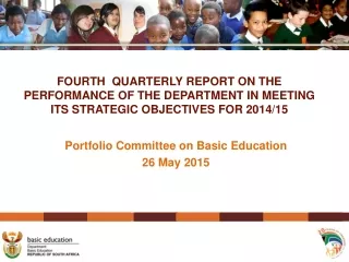 Portfolio Committee on Basic Education 26 May 2015