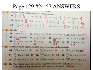 Page 129 #24-57 ANSWERS