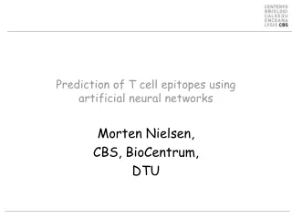 Prediction of T cell epitopes using  artificial neural networks