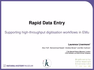 Rapid Data Entry Supporting high-throughput digitisation workflows in EMu