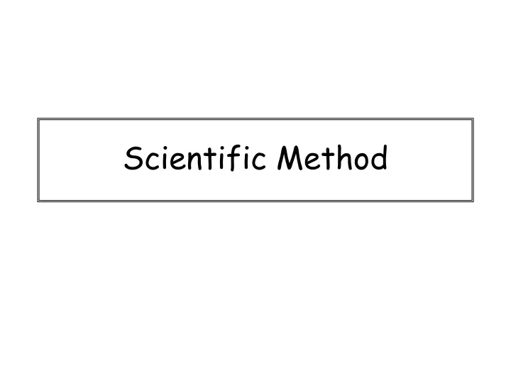 scientific method