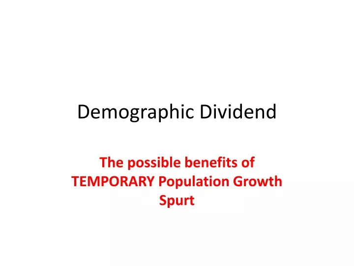 demographic dividend