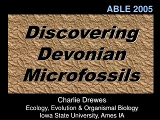 Discovering Devonian  Microfossils
