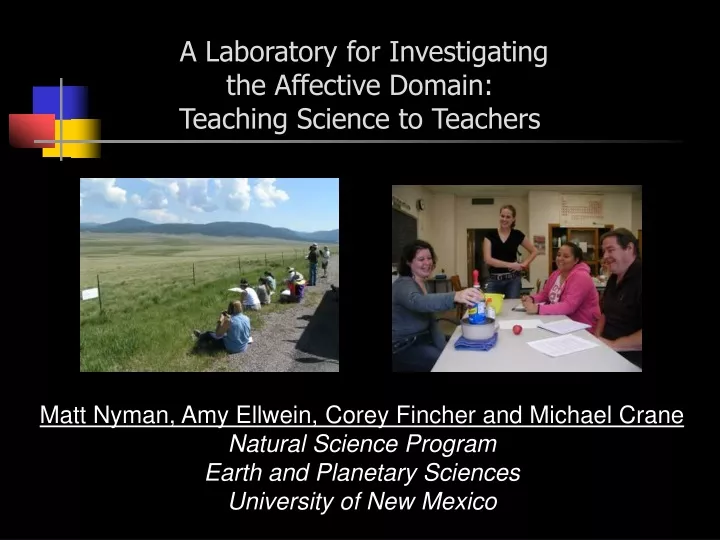 a laboratory for investigating the affective domain teaching science to teachers