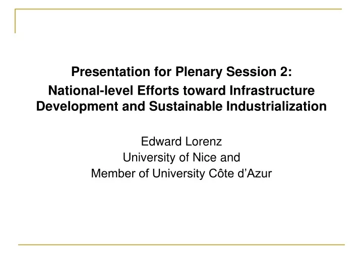 presentation for plenary session 2 national level