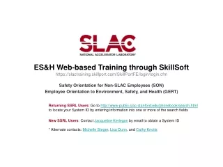 Safety Orientation for Non-SLAC Employees (SON)