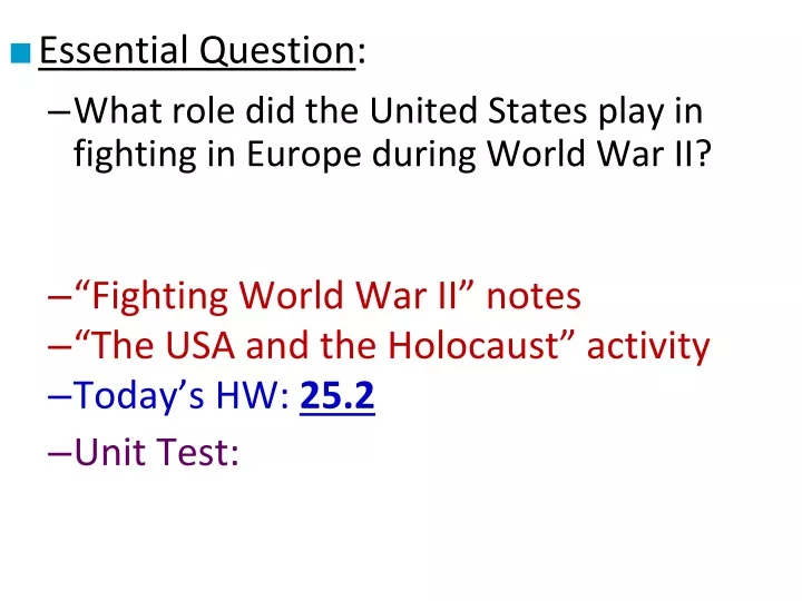 essential question what role did the united