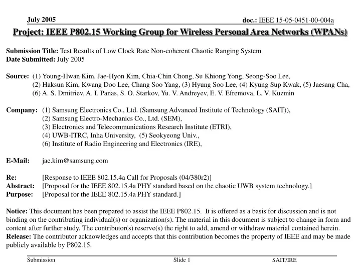 project ieee p802 15 working group for wireless