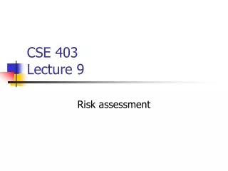 CSE 403 Lecture 9