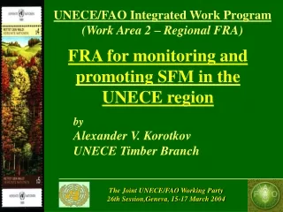 FRA for monitoring and promoting SFM in the UNECE region