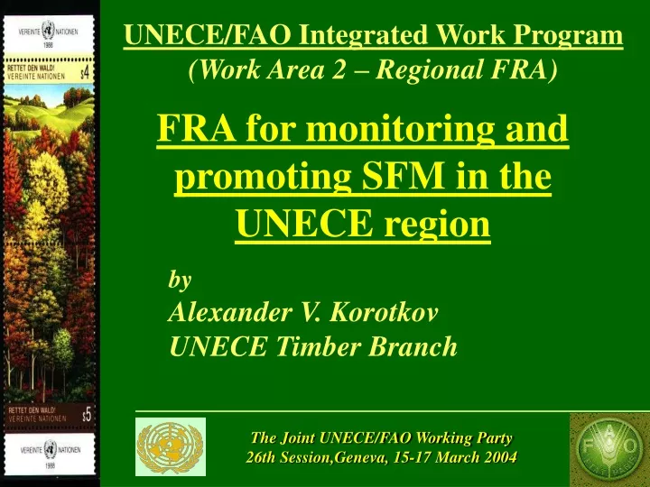 fra for monitoring and promoting sfm in the unece region