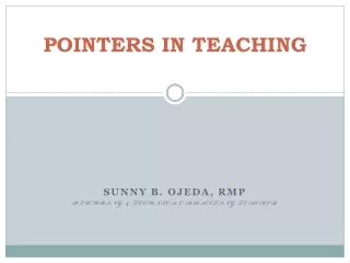 POINTERS IN TEACHING