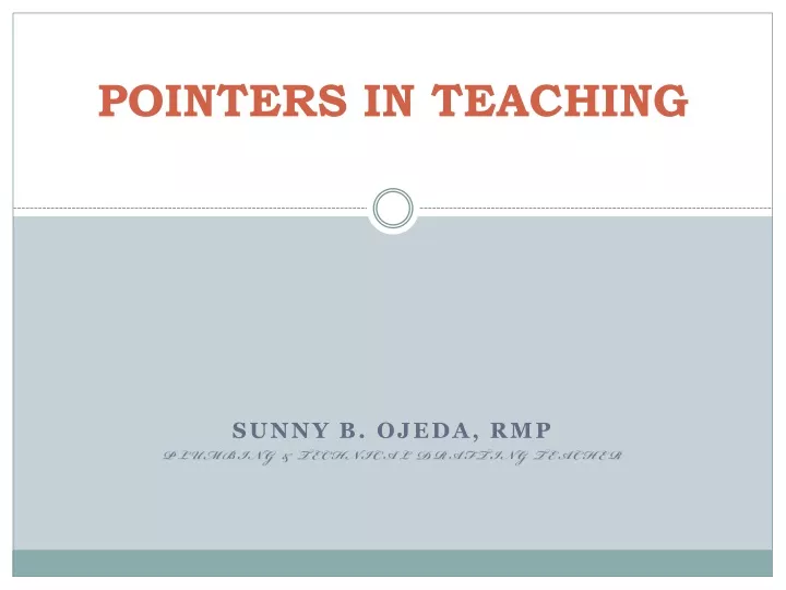 pointers in teaching