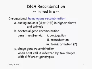 DNA Recombination --  in real life --
