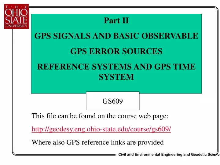 part ii gps signals and basic observable