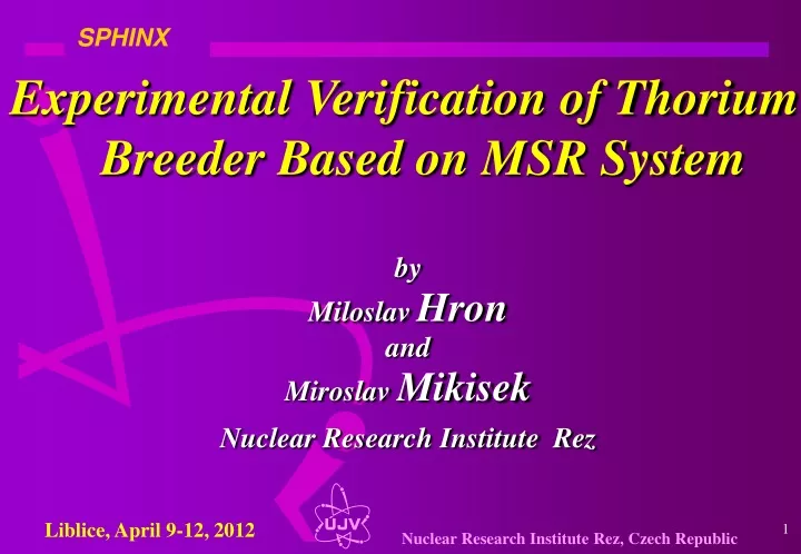 experimental verification of thorium breeder